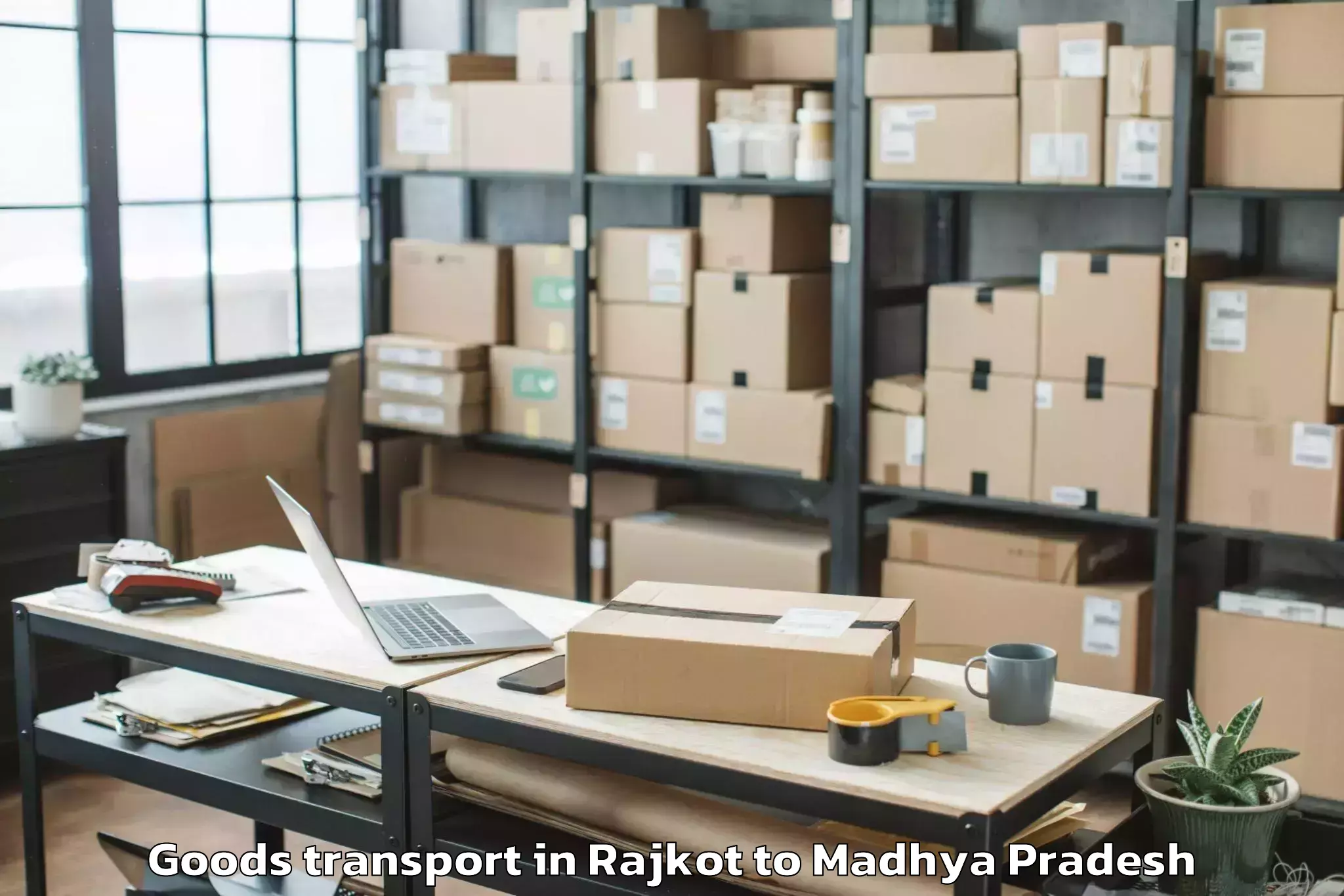 Top Rajkot to Rahatgaon Goods Transport Available